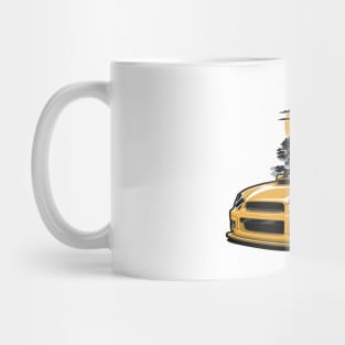 Yellow Impreza WRX STI JDM Mountains Stance Mug